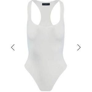 Naked Wardrobe Racerback Ribbed Bodysuit